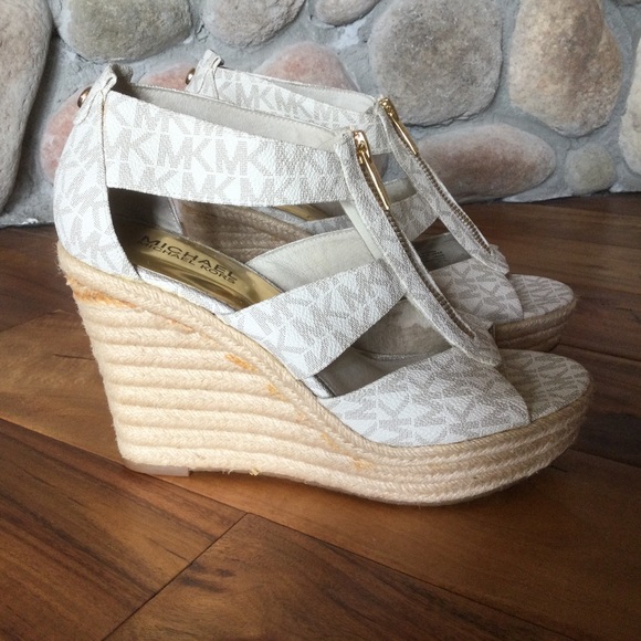 ✔️Michael Kors Damita Caged Espadrille Wedge Sandals Size 6.5 NWOT - Picture 2 of 8